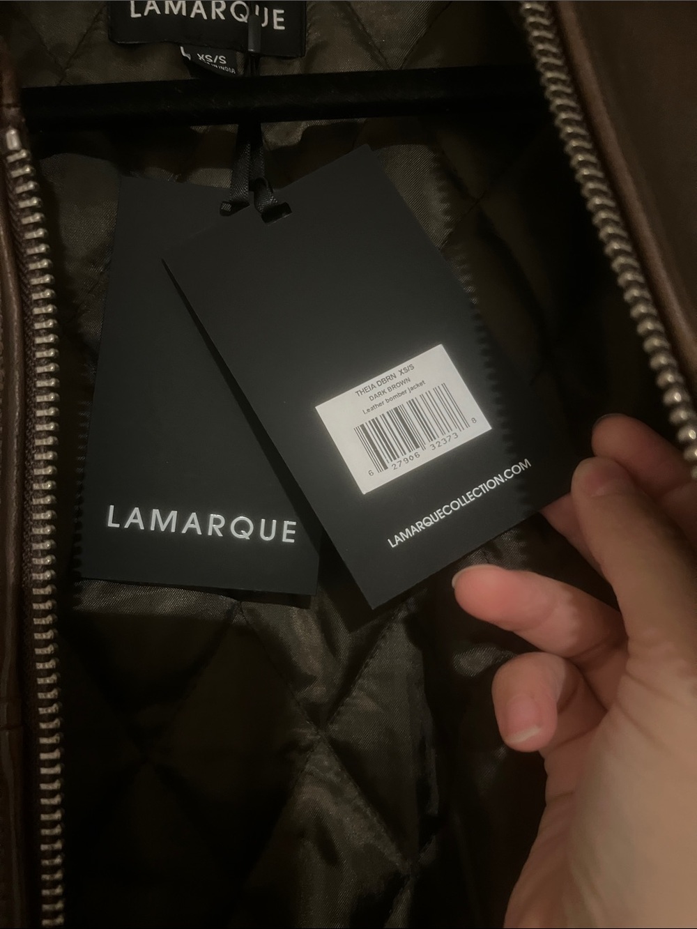 NWT! Lamarque Theia Brown Leather Bomber Jacket - Picture 3 of 7
